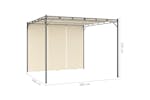 Vidaxl 47993 Garden Gazebo With Side Curtain 3x3x2.25m Cream