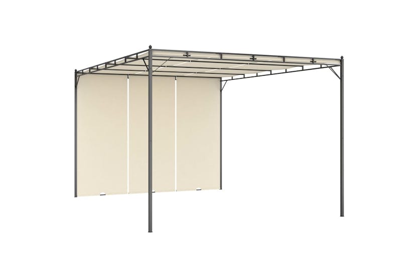 Vidaxl 47994 Garden Gazebo With Side Curtain 4x3x2.25 M Cream