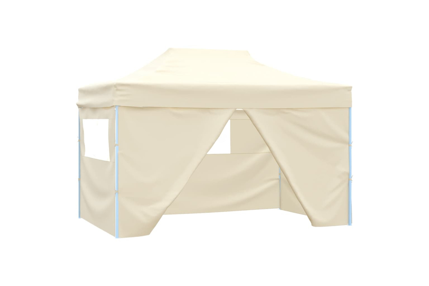 vidaXL Foldable Tent Pop-up With 4 Side Walls 3x4.5 M Cream White