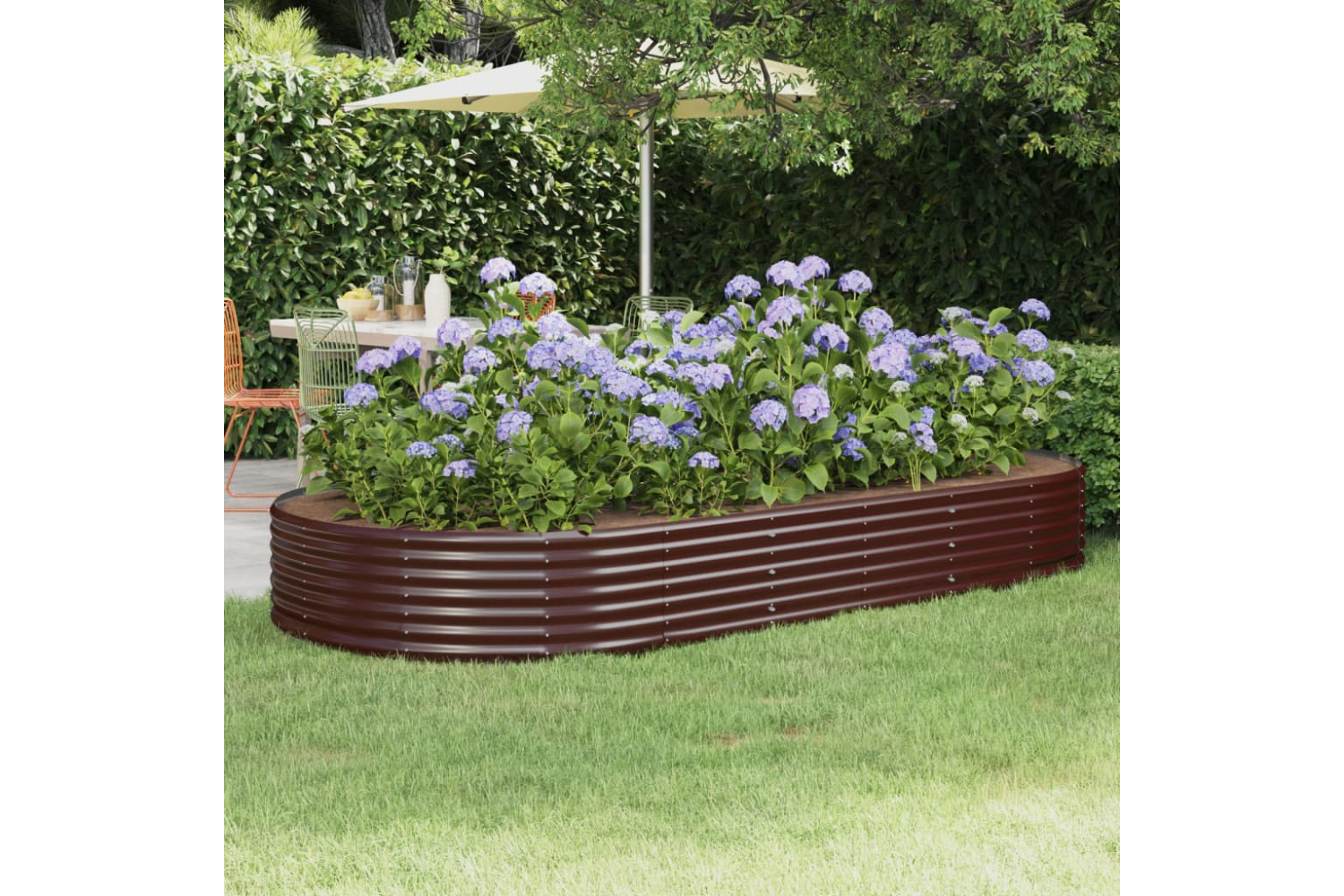 vidaXL 319030 Garden Raised Bed Powder-coated Steel 296x140x36cm Brown