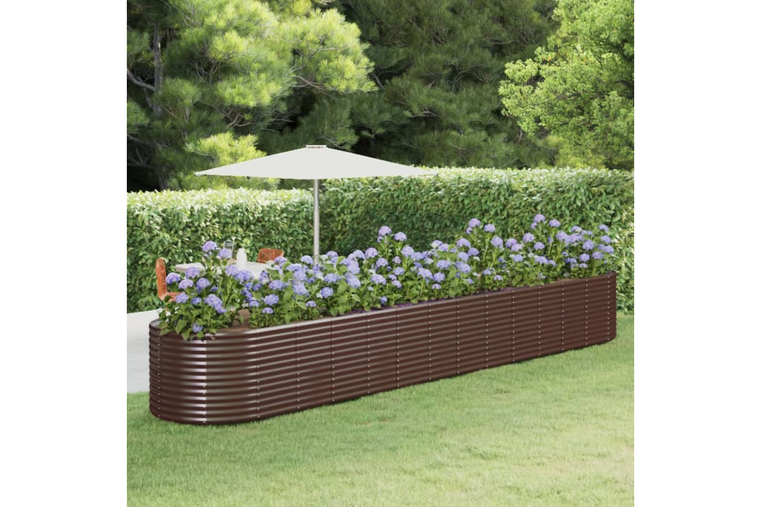 vidaXL 319085 Garden Raised Bed Brown 554x100x68cm Powder-coated Steel