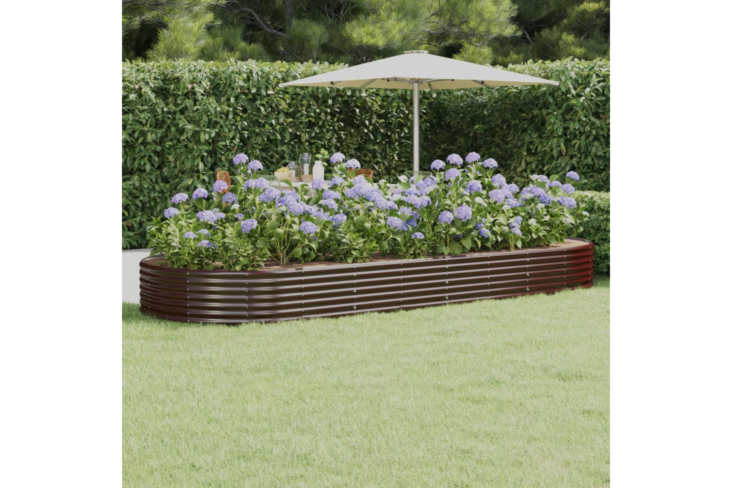 vidaXL 319035 Garden Raised Bed Powder-coated Steel 373x140x36cm Brown