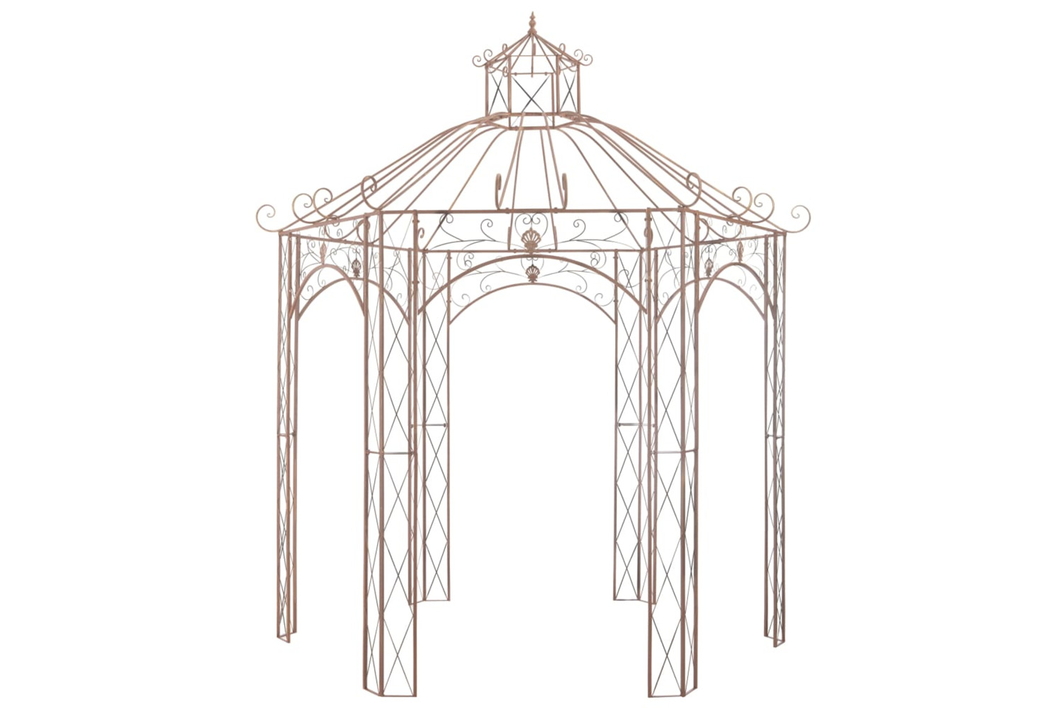 vidaXL 45438 Garden Pavilion Antique Brown 3 M Iron