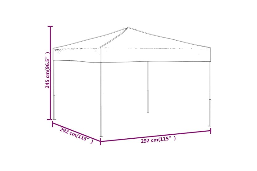 Vidaxl 93519 Folding Party Tent Taupe 3x3 M
