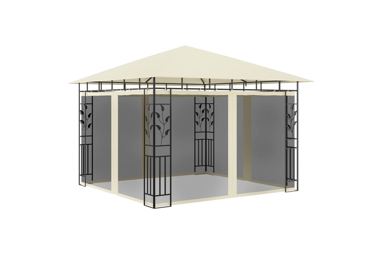 vidaXL 47969 Gazebo With Mosquito Net 3x3x2.73 M Cream 180 G/m²