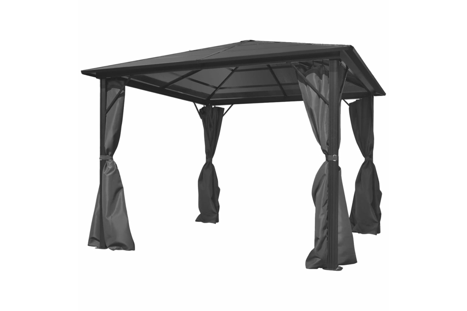 vidaXL 44889 Gazebo With Curtain Anthracite Aluminium 300x300cm