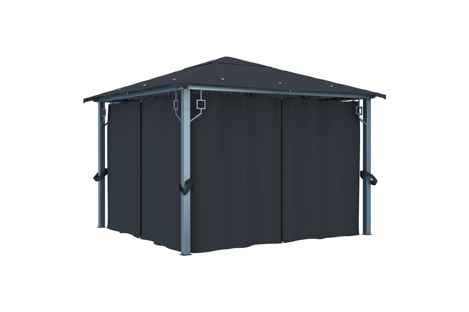 vidaXL 48043 Gazebo With Curtain 300x300cm Anthracite Aluminium