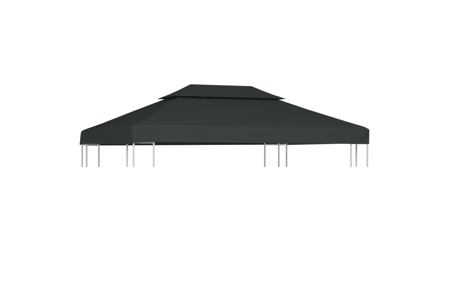 vidaXL 2-tier Gazebo Top Cover 310 G/m2 4x3 M Anthracite