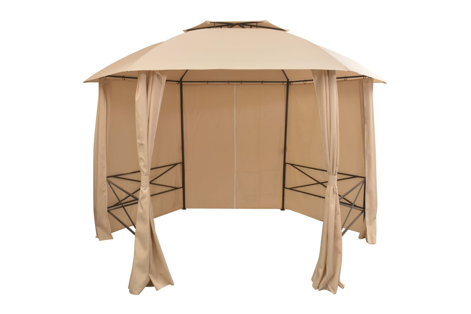 vidaXL 43166 Garden Marquee Pavilion Tent With Curtains Hexagonal 360x265cm