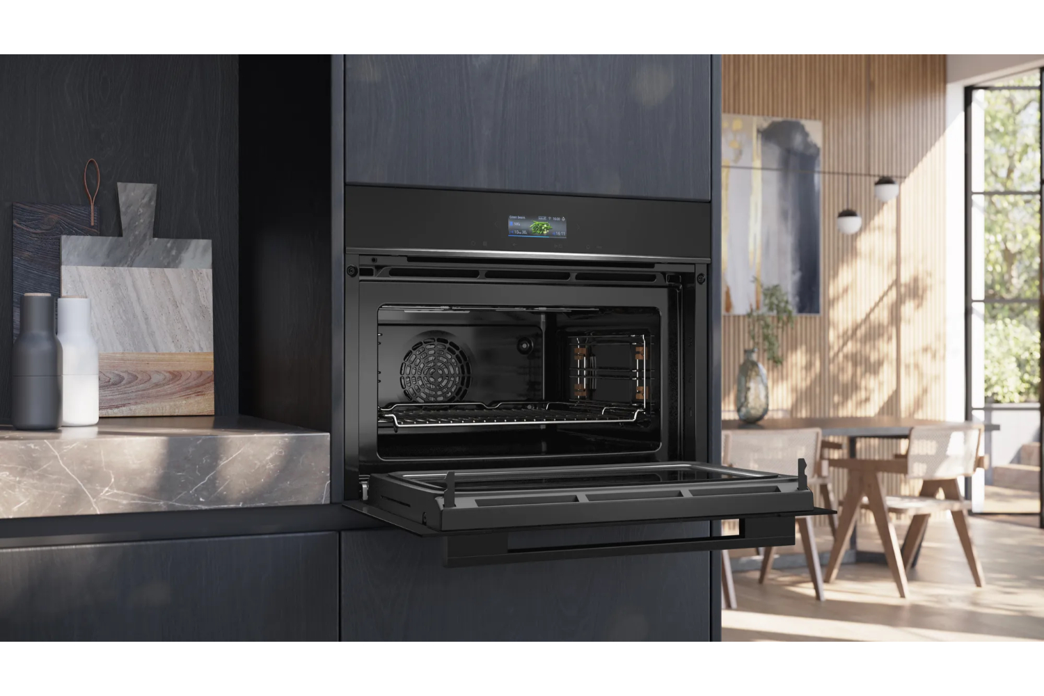Siemens IQ700 Built-in Compact Oven with Microwave | CM724G1B1B | Black
