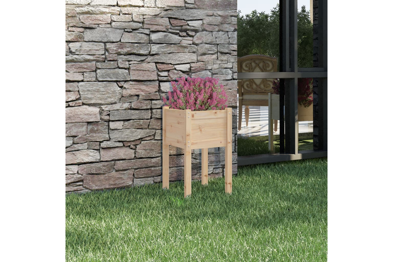 vidaXL 810789 Garden Planter 40x40x70cm Solid Pinewood