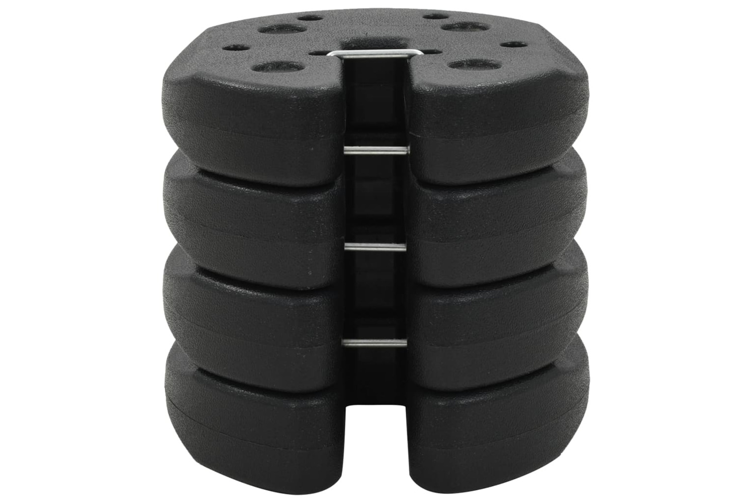 vidaXL 45210 Gazebo Weight Plates 4 Pcs Black 220x50mm Concrete