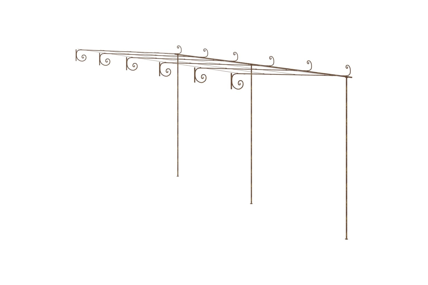 vidaXL 313999 Garden Pergola Antique Brown 6x3x2.5 M Iron