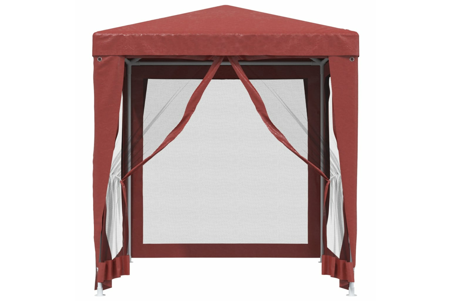 vidaXL 319220 Party Tent With 4 Mesh Sidewalls Red 2x2 M Hdpe