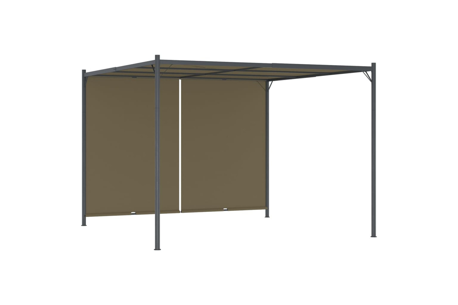 vidaXL 312225 Garden Pergola With Retractable Roof 3x3 M Taupe 180 G/m²