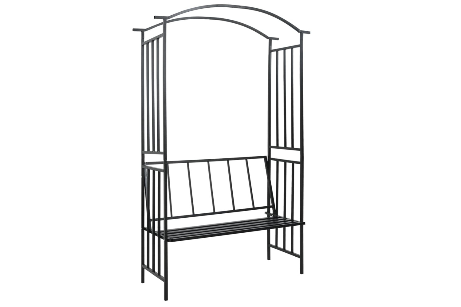 vidaXL 47093 Garden Arch With Bench Black 128x50x207cm Iron