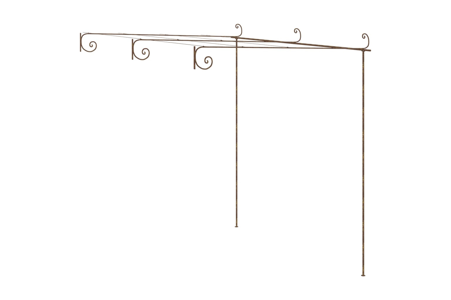 vidaXL 313997 Garden Pergola Antique Brown 3x3x2.5 M Iron