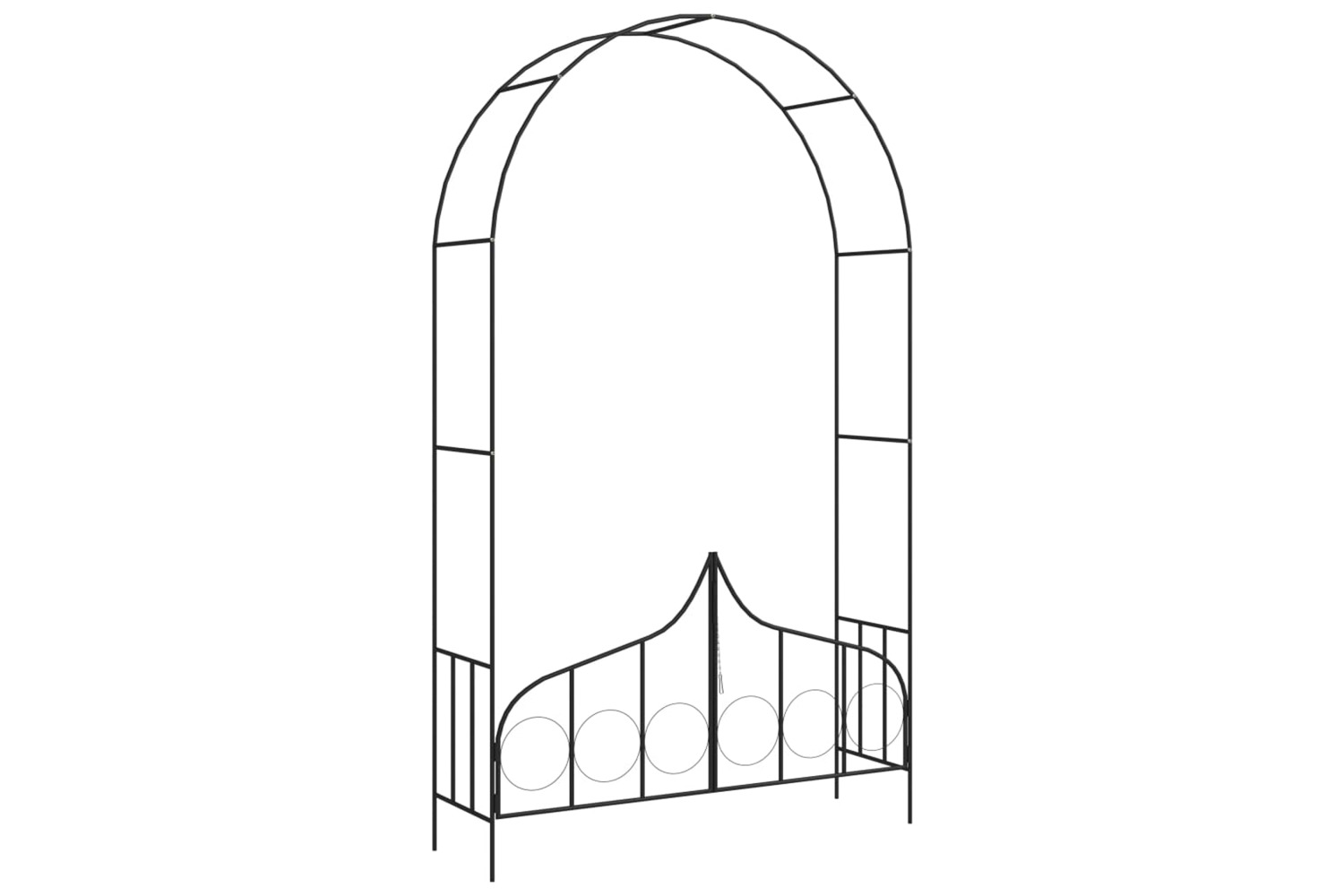 vidaXL 47092 Garden Arch With Gate Black 138x40x238cm Iron