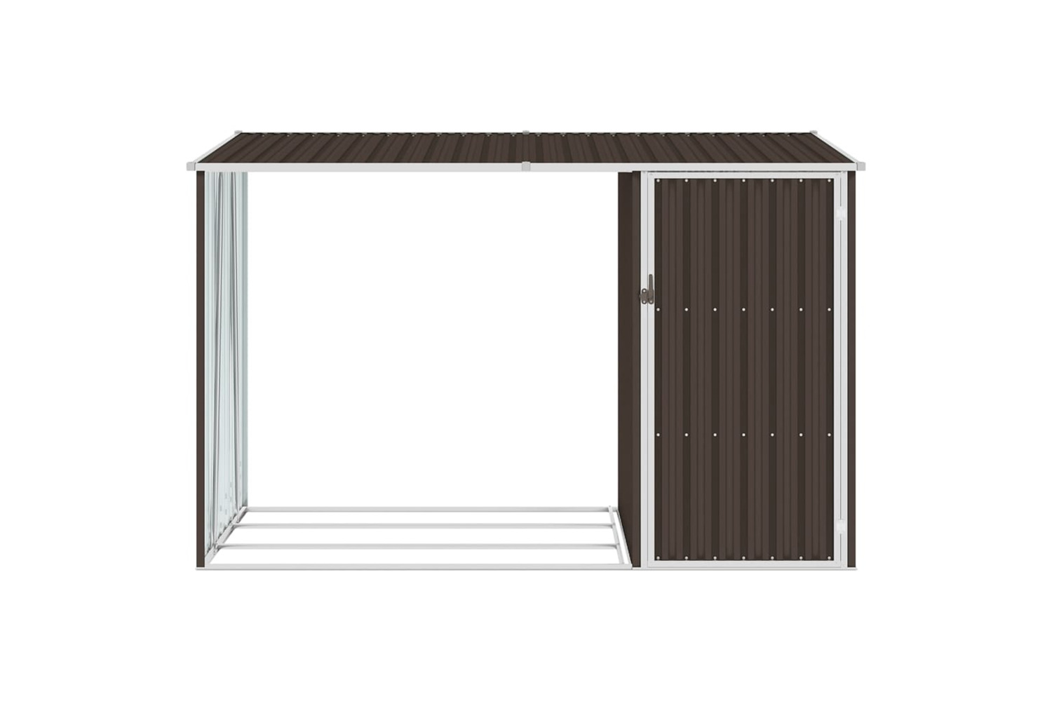 vidaXL 46296 Garden Firewood Shed Brown 245x98x159cm Galvanised Steel