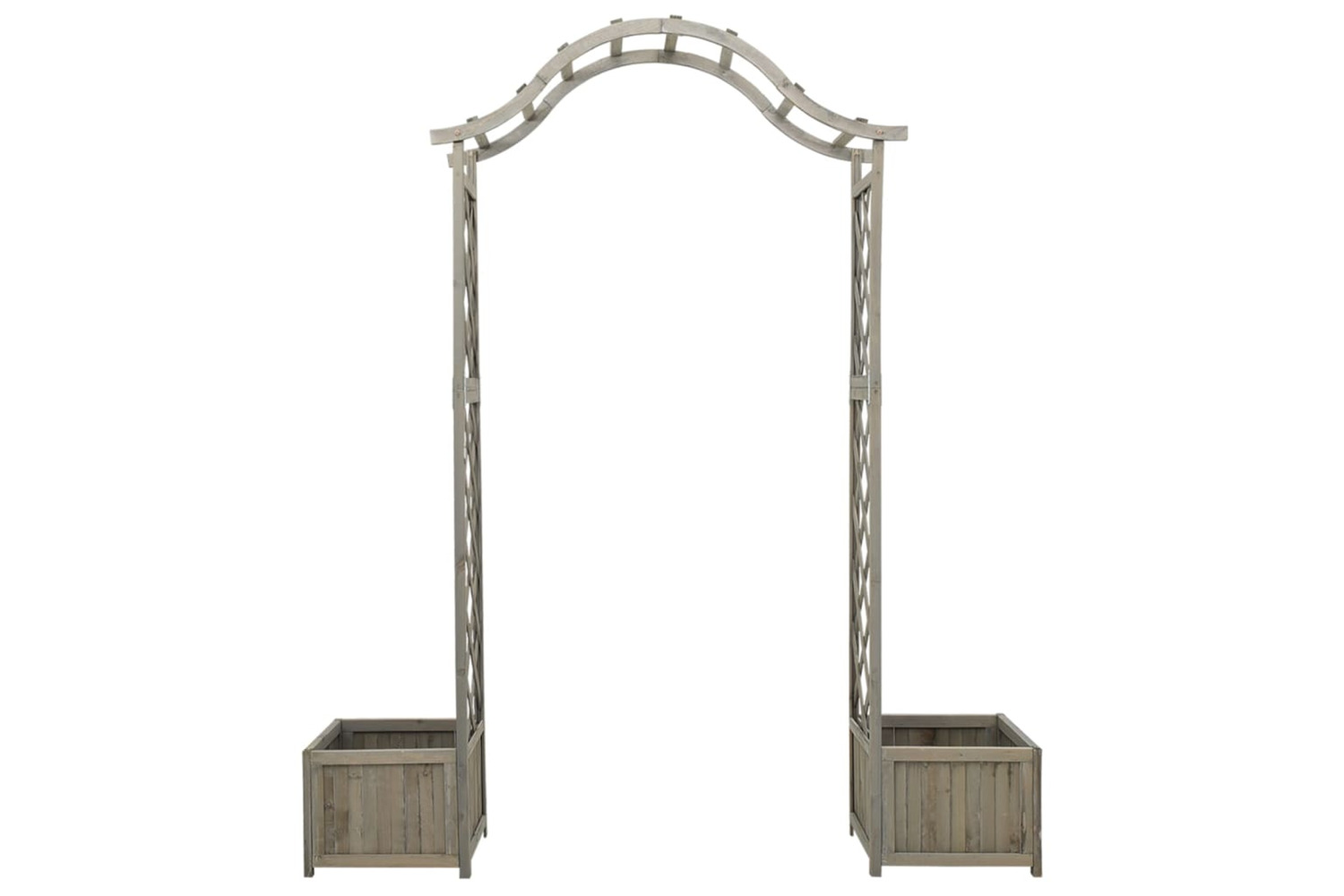 vidaXL 316392 Garden Pergola With Planter Grey Solid Firwood