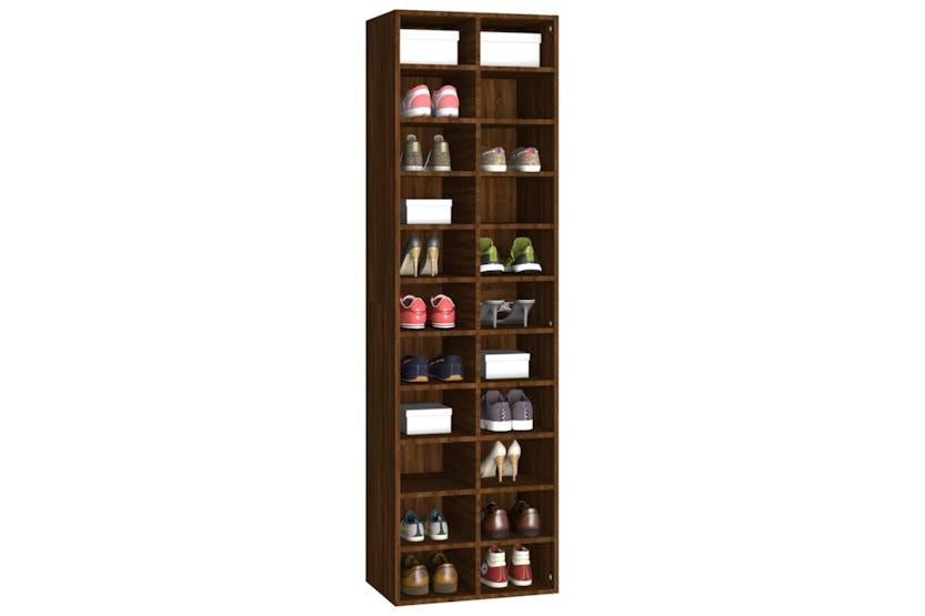 Vidaxl 815302 Shoe Cabinet Brown Oak 54x34x183 Cm Engineered Wood