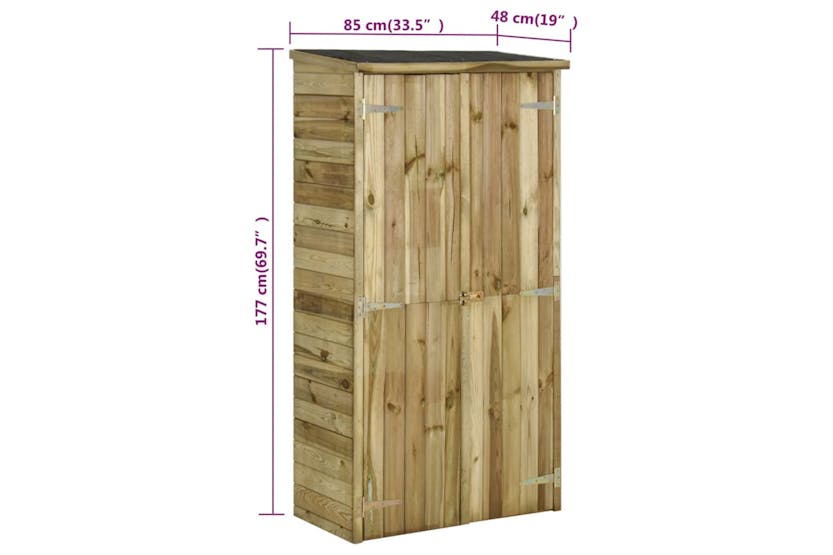 Vidaxl 45138 Garden Tool Storage Shed Pinewood 85x48x177 Cm