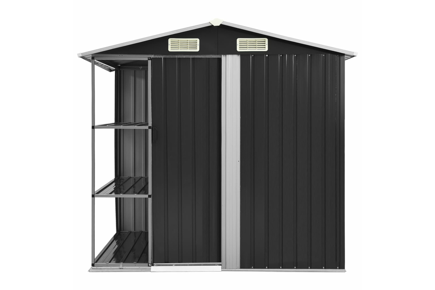 vidaXL 47106 Garden Shed With Rack Anthracite 205x130x183cm Iron