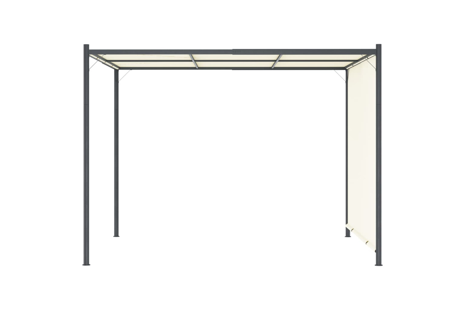 vidaXL 49323 Pergola With Adjustable Roof Cream White 3x3 M Steel