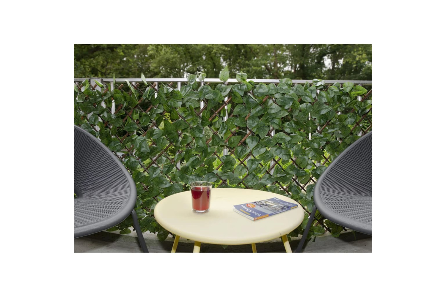 Nature 442632 Garden Trellis With Laurel Palm 90x180 Cm Green Leaves