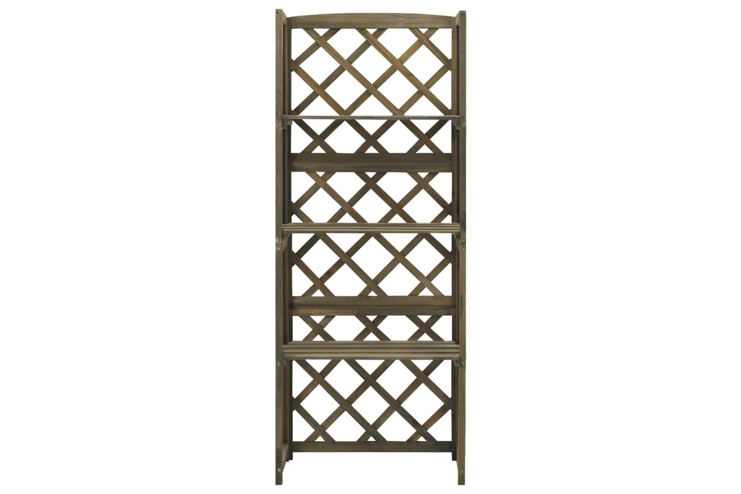 vidaXL 316410 Trellis With Shelves Grey 55x30x140cm Solid Fir Wood
