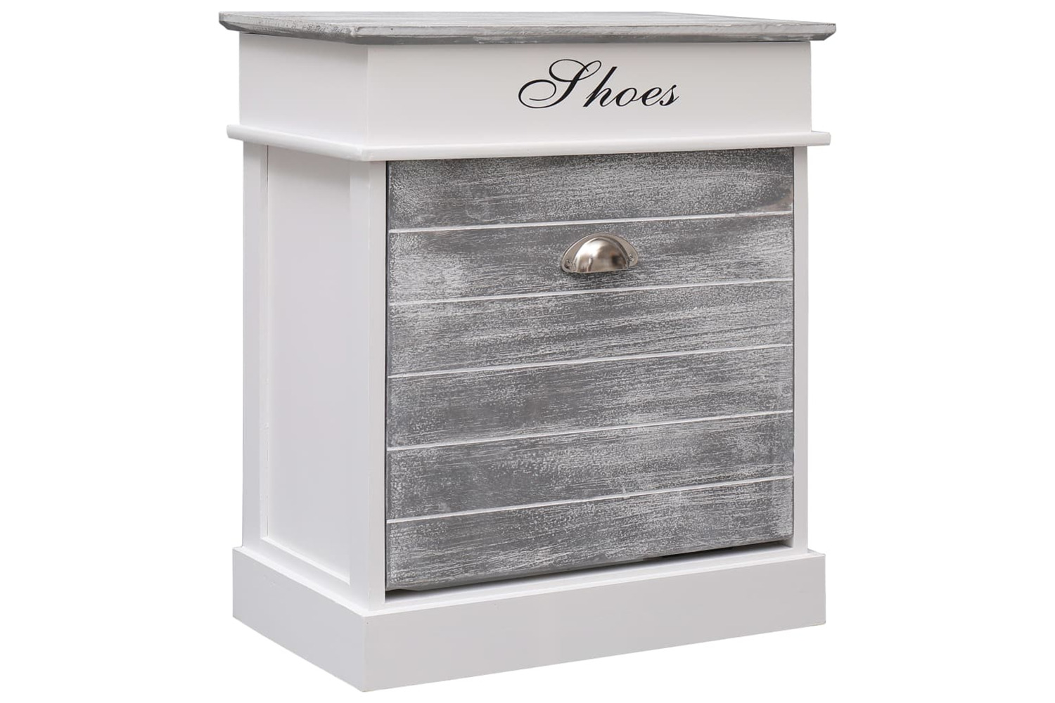 vidaXL 284081 Shoe Cabinet Grey 50x28x58cm Paulownia Wood