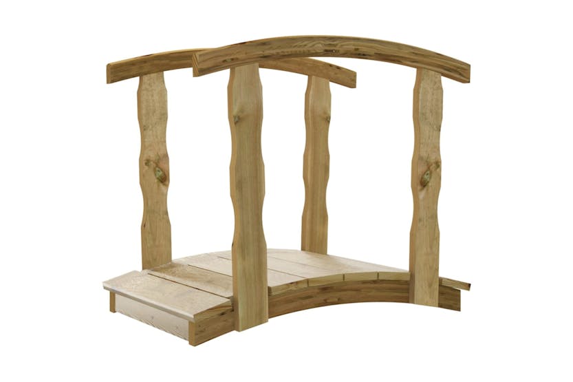 Vidaxl 318204 Garden Bridge With Rail Impregnated Solid Wood Pine