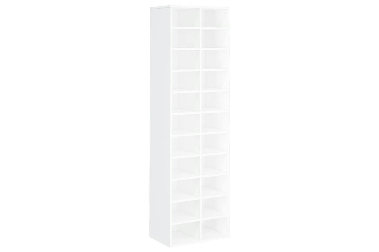 Vidaxl 800369 Shoe Cabinet White 54x34x183 Cm Engineered Wood