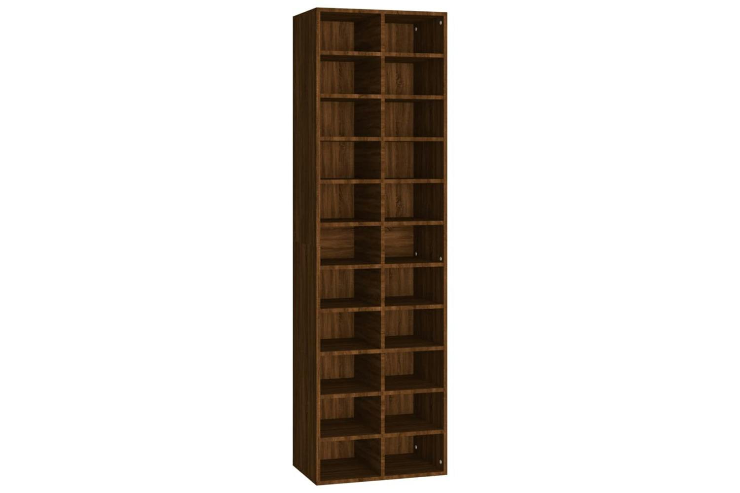 Vidaxl 815302 Shoe Cabinet Brown Oak 54x34x183 Cm Engineered Wood