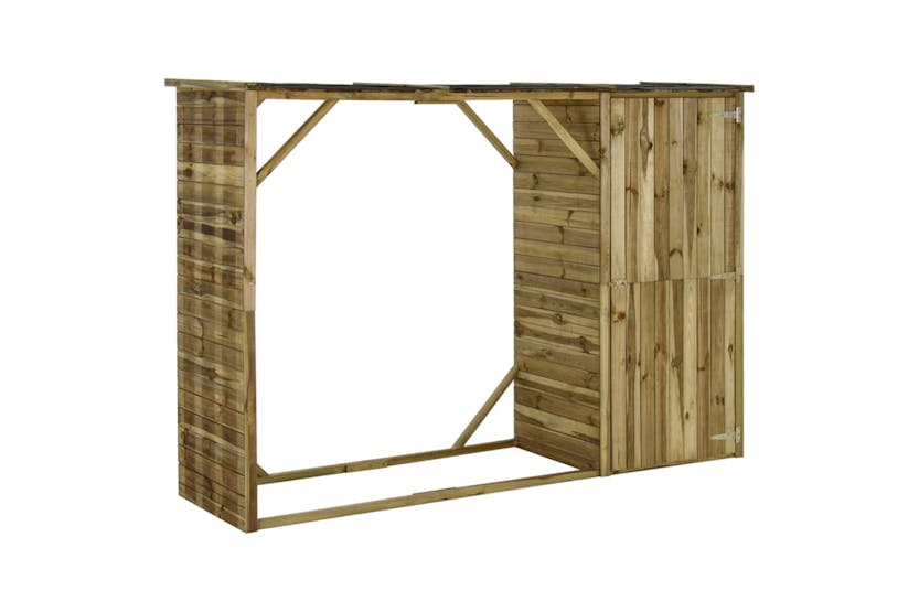 Vidaxl 45137 Garden Firewood Tool Storage Shed Pinewood 253x80x170 Cm