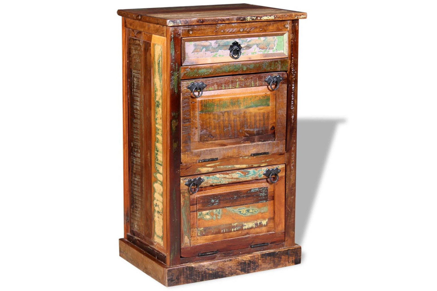 vidaXL 243974 4-layer Shoe Cabinet With Drawer Solid Reclaimed Wood