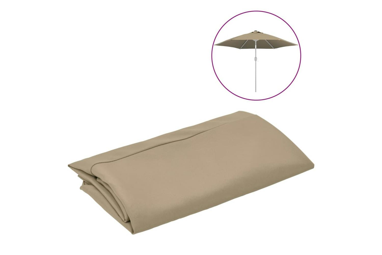 Vidaxl 313797 Replacement Fabric For Outdoor Parasol Taupe 300 Cm