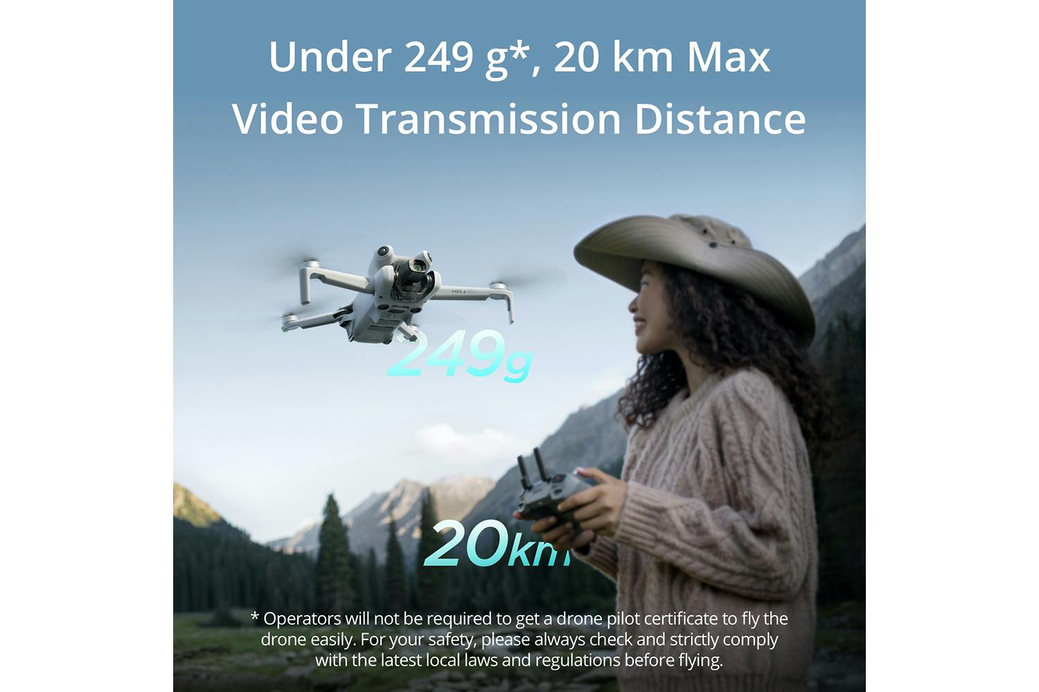  DJI Mini 4 Pro (DJI RC 2), Folding Mini-Drone with 4K HDR Video  Camera for Adults, Under 0.549 lbs/249 g, 34 Mins Flight Time, 20 km Max  Video Transmission Distance, Omnidirectional