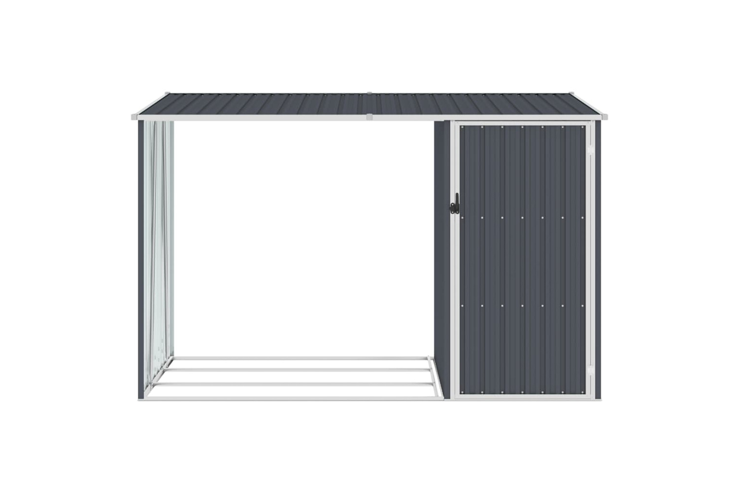 vidaXL 46295 Garden Firewood Shed Anthracite 245x98x159cm Galvanised Steel