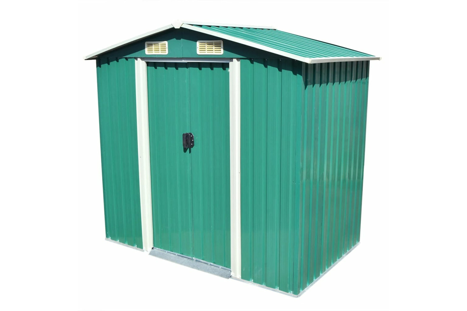 vidaXL 42909 Garden Storage Shed Green Metal 204x132x186cm