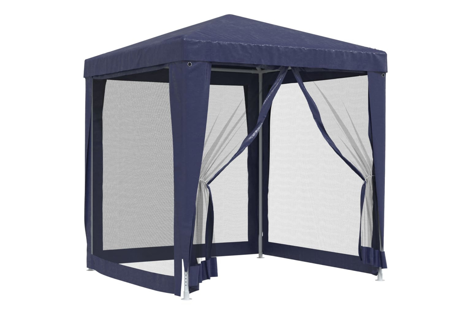 vidaXL 319217 Party Tent With 4 Mesh Sidewalls Blue 2x2 M Hdpe