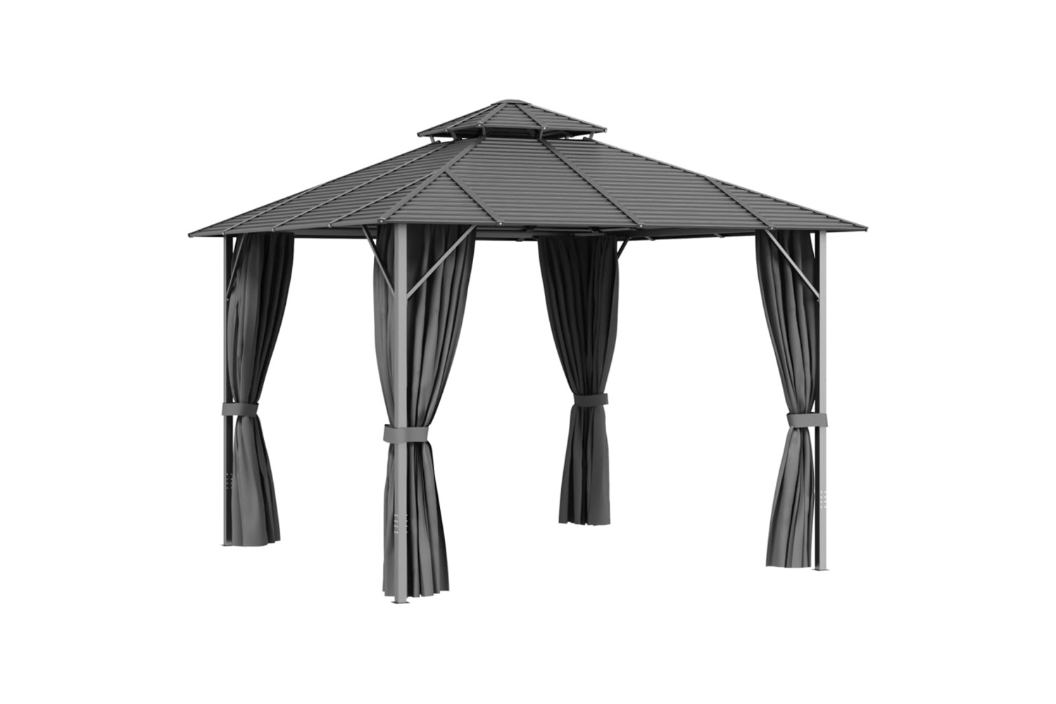 vidaXL 315252 Gazebo With Sidewalls&double Roof 3x3 M Anthracite