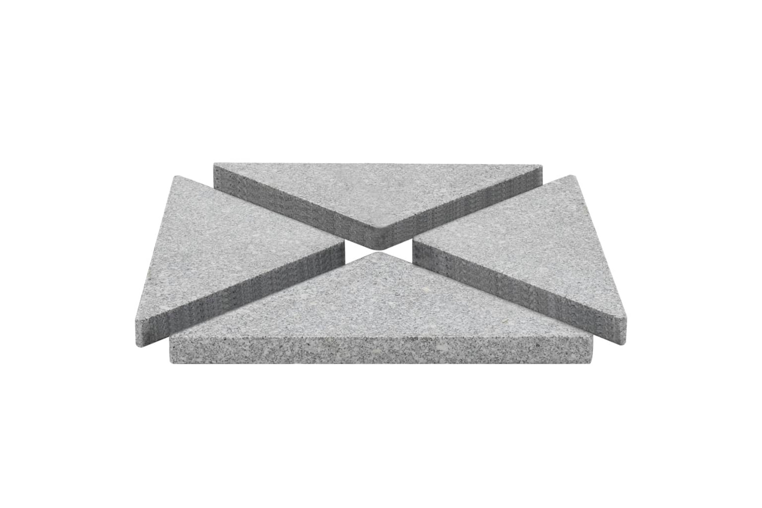 vidaXL 276269 Umbrella Weight Plates 4 Pcs Grey Granite Triangular 60 Kg