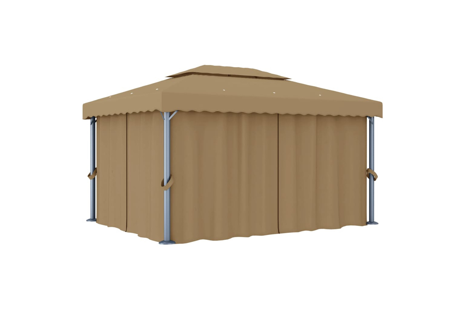 vidaXL 3067050 Gazebo With Curtain 4x3 M Taupe Aluminium