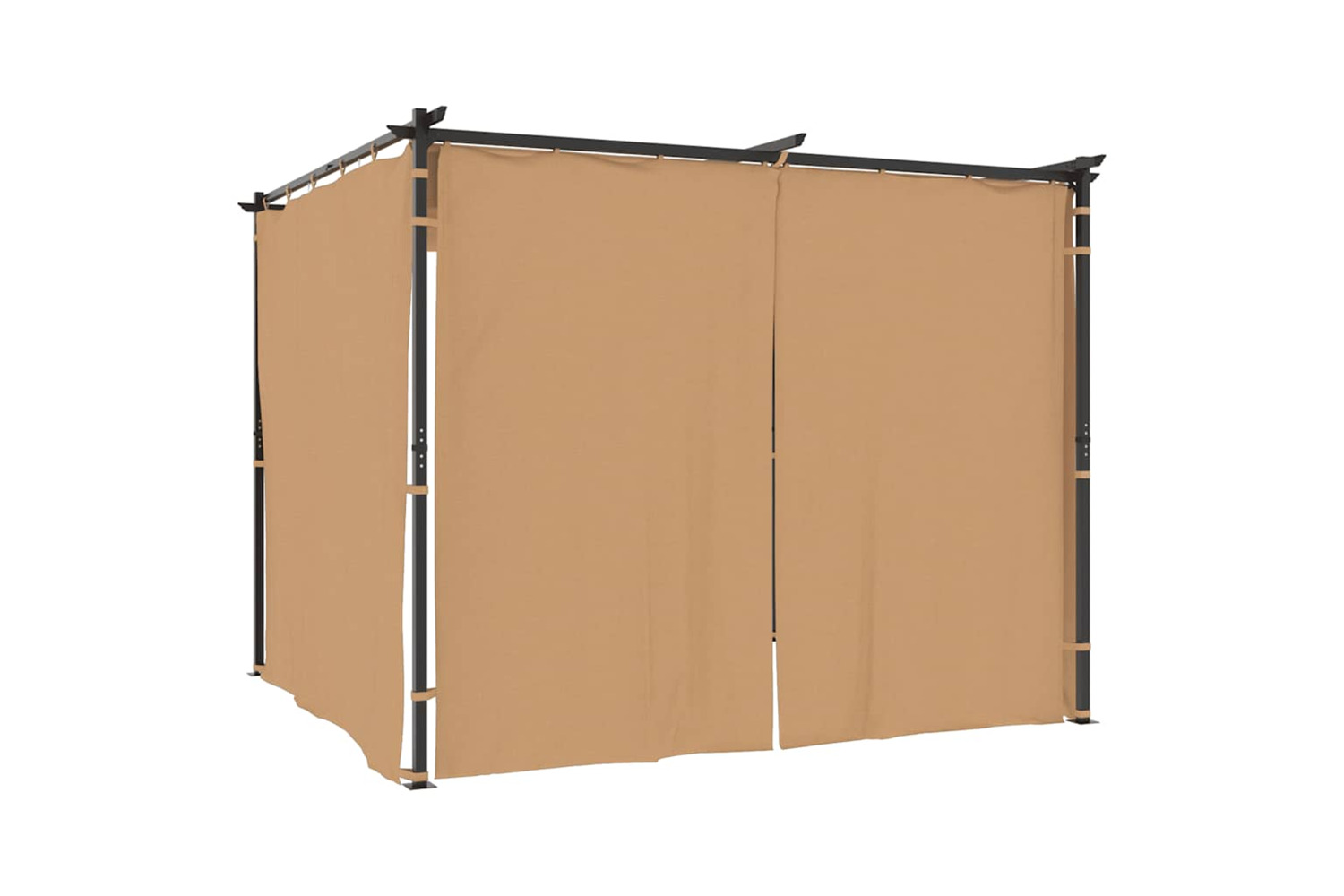 Vidaxl Gazebo With Curtains 3x3 M Taupe Steel