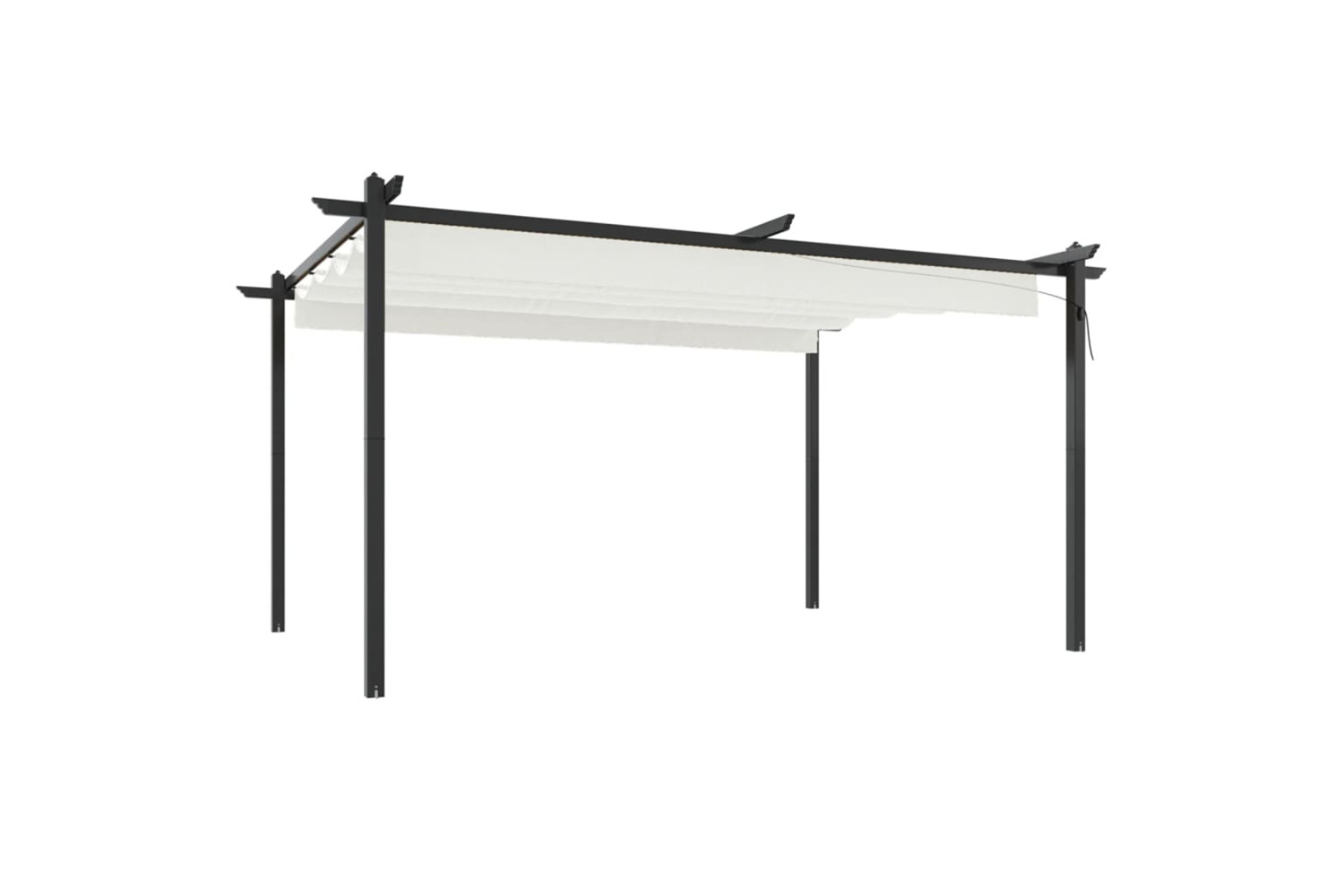 vidaXL 318537 Garden Gazebo With Retractable Roof 4x3 M Cream