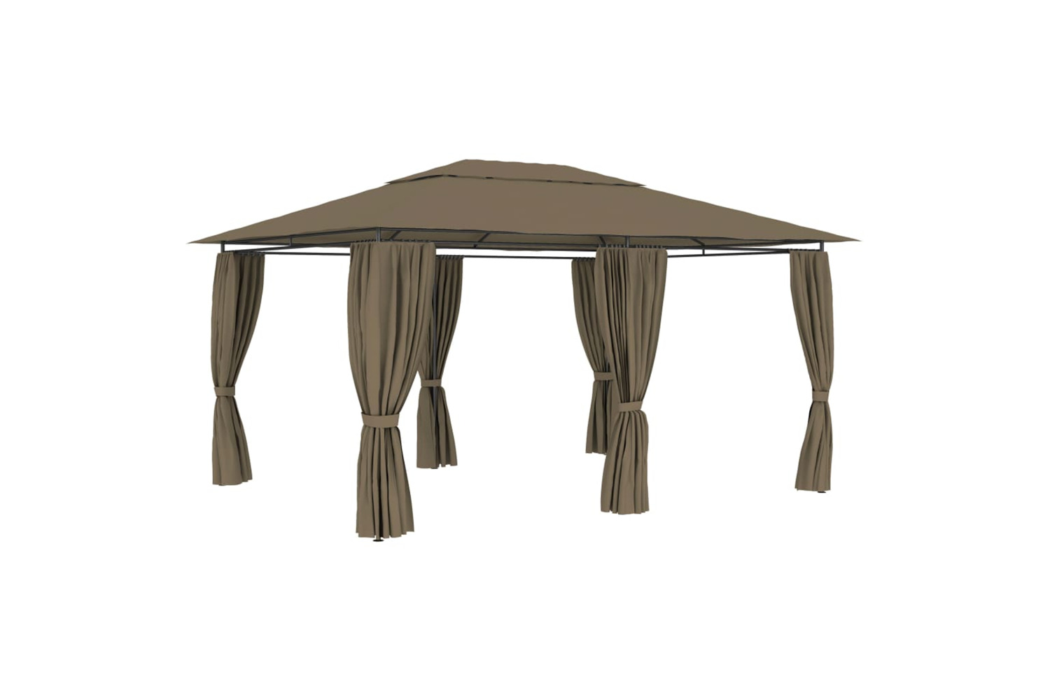 vidaXL 312232 Garden Marquee With Curtains 4x3 M Taupe 180 G/m²