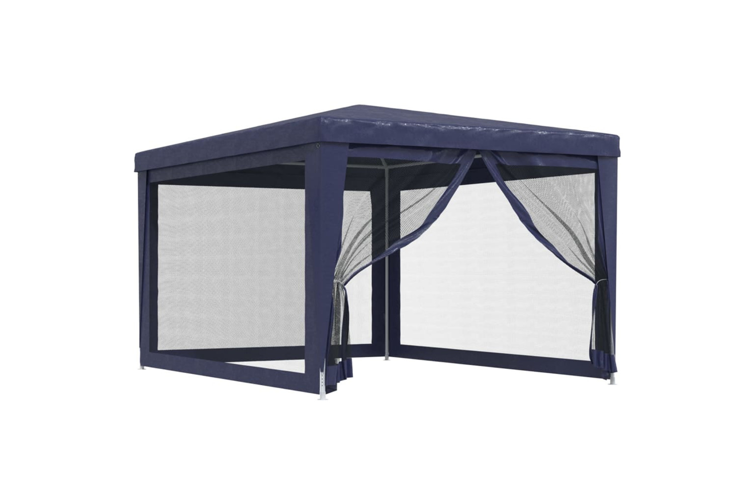 vidaXL 319232 Party Tent With 4 Mesh Sidewalls Blue 3x4 M Hdpe