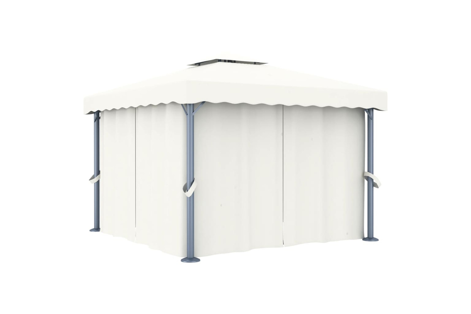 vidaXL 3053377 Gazebo With Curtain 3x3 M Cream White Aluminium