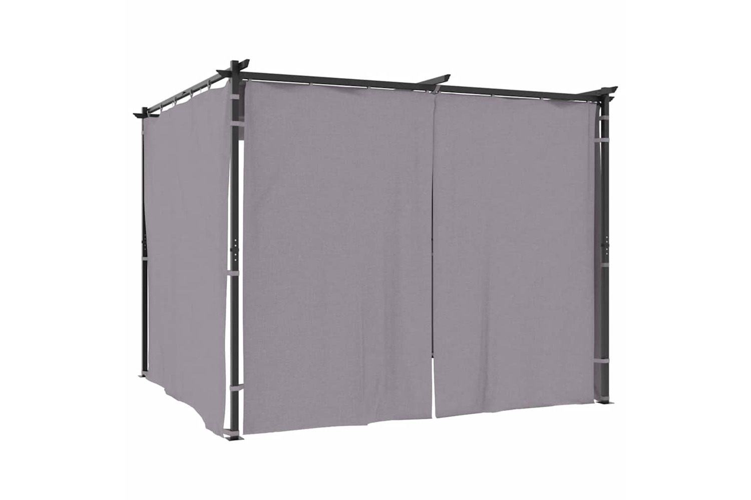Vidaxl Gazebo With Curtains 3x3 M Anthracite Steel